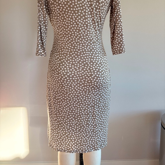 Mare Blu St Tropez, Beige/Grey White Polka Dot Dress - Picture 6 of 6